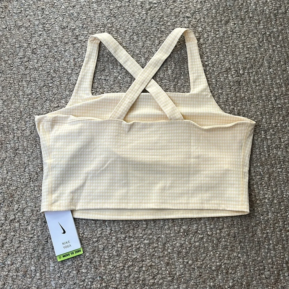 NWT NIKE Yellow and White Gingham Tank Top Size XXL